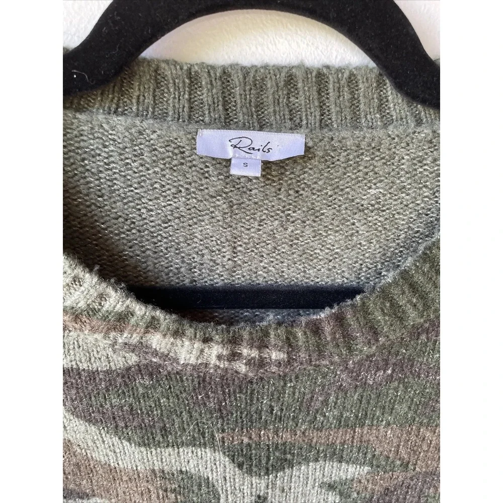 Rails Camo Sweater Womens Small Green Camouflage Knit Pullover Gorpcore Utility
